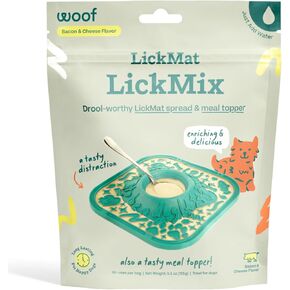 WOOF LickMixes - Dog Lick Mat Spread and Meal Topper - Delicious and Lower Calorie - Made with Wholesome Ingredients - Perfect for Dog Enrichment - Bacon & Cheese