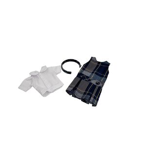 14.5 inch Doll Outfit-School Plaid Jumper include Blouse and Matching Headband/Add on Option: Sock and Shoe (Doll is not included) (Jumper,White Sock,Shiny Shoe, Plaid 76)