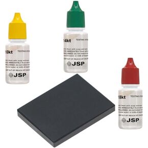 Waytest 4PC Fresh Gold Testing Jewelry Kit 10K 14K 18K & Stone Gold Testing Solution Determiner Jewelry Scrap Precious Metal Made in USA