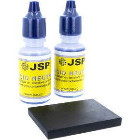 ToolTreaux 3pc Testing Acid Neutralizer Solution Testing Stone Set .5oz Bottles