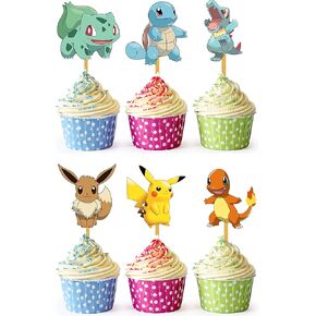 24x Cupcake Toppers – Strong Picks Happy Birthday Décor, Cupcake Decorations for Kids Birthdays