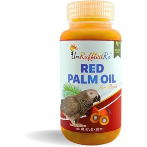 UnRuffledRx™ Red Palm Oil for Birds & Parrots – Supports Skin, Feather, Eye & Immune Health, Rich in Omega Fatty Acids, Antioxidants, Beta Carotene, & Vitamin E – 100% Natural