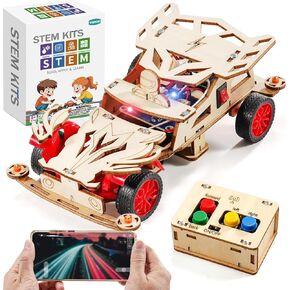 STEM Kits for Kids Ages 8-10, STEM Remote Control Model Car Building Toys for Boys 8-12, Wooden 3D Puzzles 8-13, Wood Science Crafts Projects, Gifts for 8 9 10 11 12 13 14 Year Old Teen Boys Girls