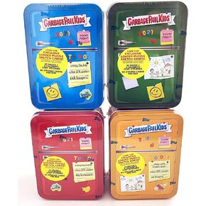 Garbage Pail Kids Topps Food Fight Blue, Green, Red & Orange Set of 4 Trading Card Collector Tins