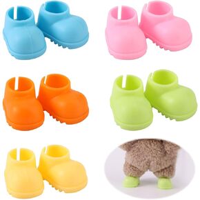 5 Pairs Mini Doll Shoes, Plastic Colorful Cute Tiny Shoes Premium Fashion Outfit Accessories Replacement Suitable for 17cm Doll (No Included)