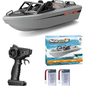 Rc Boat for Pool, Remote Control Rescue Boat with Turbine Water Jet/Brushless Power, 2.4ghz Low-Speed 1:32 Scale Model Ship for Kids Adults