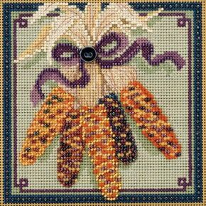 Harvest Corn Beaded Counted Cross Stitch Kit Mill Hill 2017 Buttons & Beads Autumn MH141721