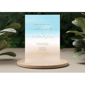 Beach Destination Wedding Invitations Wedding with RSVP Option Quantity of 50