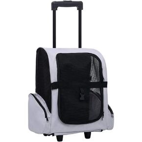 عربة الأليفة Pet Trolley Gray Fabric Trolley Rectangular ، كراسي دفع الحيوانات الأليفة وعروضها-171020