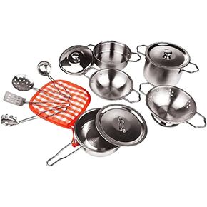 13 Pieces Play Pots and Pans Toys for Kids Stainless Steel Cooking Toys Kids