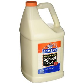 Elmer's E340NRSS School Glue Jar, Washable, 1 gal Capacity, White