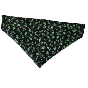 Tiny Clover with Gold Glitter St Patrick's Day Over the Collar Dog Bandana That Slips onto Their Existing Collar Size Small