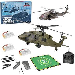 1/64 RC Helicopter for Adults, Remote Control Helicopter Static Display Model, RC Military Helicopter with Light Sound Effects, RC Aircraft Outdoor RC Army Helicopter Toy Gift