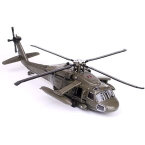 1/64 Scale Alloy Black Hawwk Helicopter, Static Display Model with Light and Sound Effects, Military Aircraft Model Toy, Creative Toys Gifts