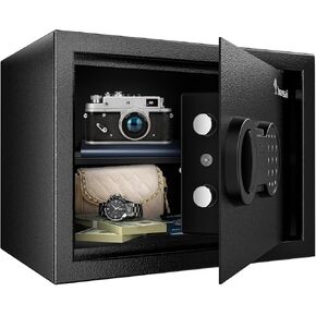 Bonsaii Safe, 0.6 Cubic Safe Box with Electronic Keypad, Removable Shelf, for Valuables Jewelry and Documents in Home, Hotel, or Business, 9.84" x 13.78" x 9.84" Inches, SF002