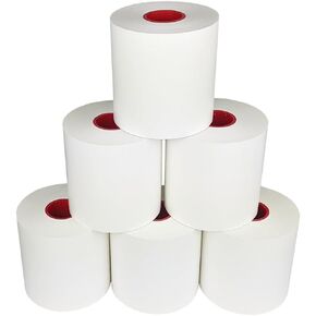 Sticky Thermal Receipt Paper - Compatible with Epson TM-L90, Epson TM-L90ii, Star TSP654IIsk and other liner free label printers. Works with TOAST POS Systems. 3 1/8" x 170' - 6 rolls per case