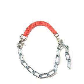 goat show collar with chain neon orange, optional goat lead