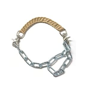 goat show collar with chain desert sand, optional goat lead