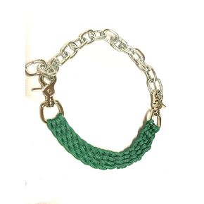 goat show collar with chain kelly green
