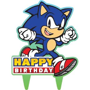Sonic Gamer Birthday Cake Topper Party Decor