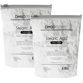 Stearic Acid 5 lb. White Flakes Triple Pressed NF/USP Food Grade A Natural, Palm Oil Used for Formulation Stability in Cosmetics, Candles, and Soap | No additives.
