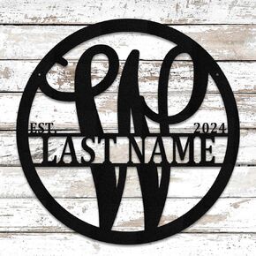 Personalized Metal Monogram Sign. Wedding Gift. Family Name Sign. Outdoor Name Sign. Anniversary. Last Name Sign. Metal Sign. Front Door.