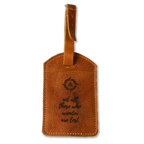 Full Grain Leather Luggage Tag for Suitcases - Handmade Travel Accessory