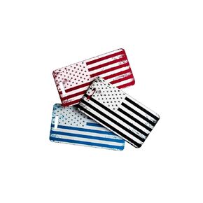 American Flag Luggage Tags Personalized, US Flag Luggage Tag, Metal Luggage Tag, Address Tag, Name ID Tag, Custom Luggage Tag, Made in USA