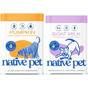 Pet Pet Pup -Kin Spice Bundle - حليب الماعز للكلاب والقرع للكلاب - اثنين من مساحيق الطعام الكلب في واحد!