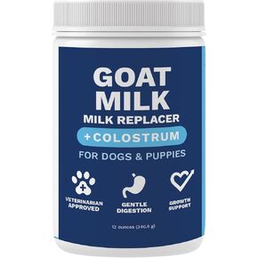 Under the Weather Puppy Milk Replacement Formula + Colostrum for Dogs & Puppies | Goat Milk Replacer Powder | Goat-Based Formula with Colostrum for Immune & Digestive Support - 12 oz