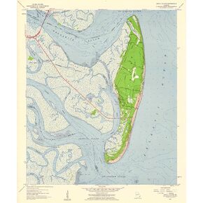 1957 Topo Map of Jekyll Island Georgia Quadrangle