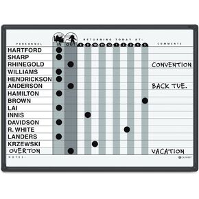 Quartet 781G Magnetic In/Out Board, 15 Name Capacity, 24-Inch x18-Inch, Gray