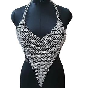 Medieval aluminium chailmail top Custom Artisan Chainmail Top - Handmade Fantasy Armor Top for LARP, Renaissance Faire, and Costume Events
