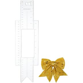 BENECREAT Cheer Bow Template Ruler, 13.8x3.8inch Large Acrylic Measuring Tool with CM and INCH Scales for Accurate Placement on Cheer Bows