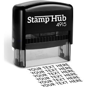 Self Inking Personalized Stamp - Up to 3 Lines, Custom Return Address, Customizable Office Name Rubber - Easy to Change Ink Cartridge, Multiple Ink Color Options - Small