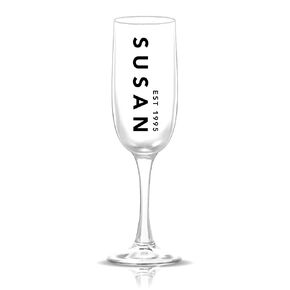 Personalized Name and Year Birthday Champagne Flute