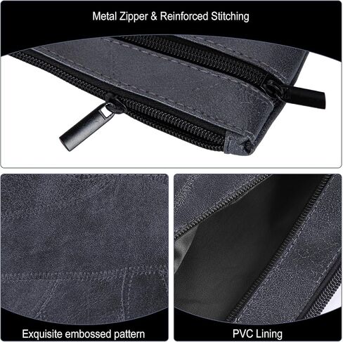 حقيبة أموال من Hautoco مع Zipper 11 × 6.1 بوصة حقيبة إيداع منقوشة مع حقيبة بنك Pu الجلدية المبطنة اثنين in Saudi Arabia