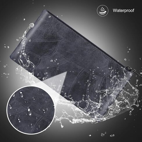 حقيبة أموال من Hautoco مع Zipper 11 × 6.1 بوصة حقيبة إيداع منقوشة مع حقيبة بنك Pu الجلدية المبطنة اثنين in Saudi Arabia