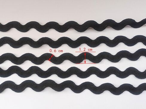 Rick Rack Trim 6mm 25 Yards Wave Bending Fringe Trim for Sewing Accessories Craft (White, 6mm, 260610) in Kuwait