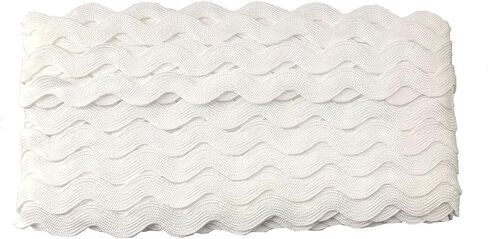 Rick Rack Trim 6mm 25 Yards Wave Bending Fringe Trim for Sewing Accessories Craft (White, 6mm, 260610) in Kuwait