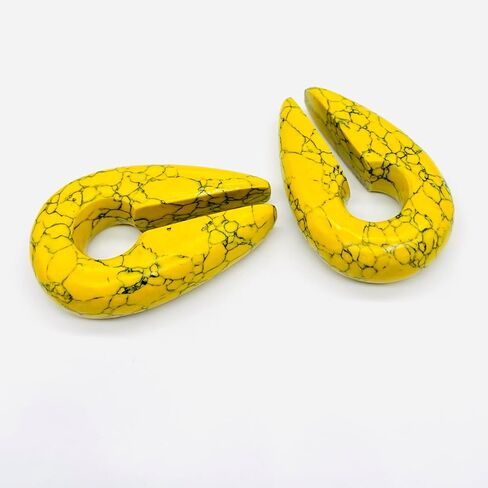 Body Piercing Jewelry Yellow Turquoise Crystal Naga Ear Weights Hangers Keyhole Gauges 2g (6mm) to 00g (10mm) Customized Size & Wholesale Also Available (2g (6mm)) in Saudi Arabia