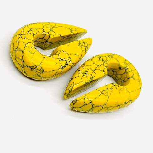 Body Piercing Jewelry Yellow Turquoise Crystal Naga Ear Weights Hangers Keyhole Gauges 2g (6mm) to 00g (10mm) Customized Size & Wholesale Also Available (2g (6mm)) in Saudi Arabia