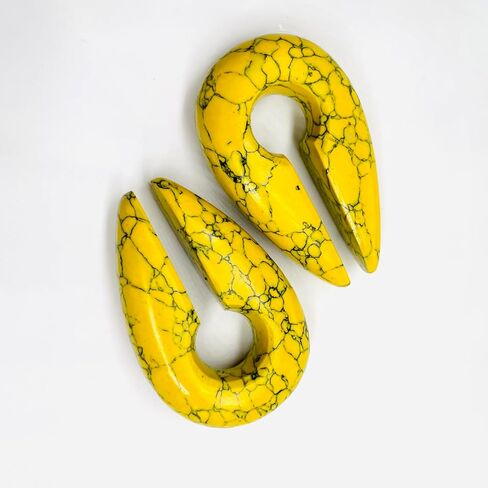 Body Piercing Jewelry Yellow Turquoise Crystal Naga Ear Weights Hangers Keyhole Gauges 2g (6mm) to 00g (10mm) Customized Size & Wholesale Also Available (2g (6mm)) in Saudi Arabia