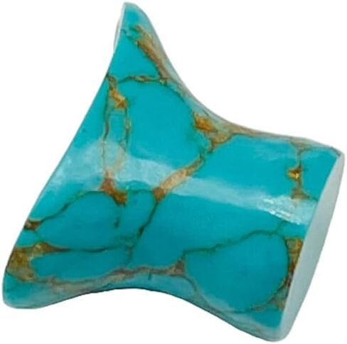 Uni Craft's Blue Copper Turquoise Crystal Handmade Labret Plug Gauges, 2mm (12g) to 30mm (29 mm) in Saudi Arabia