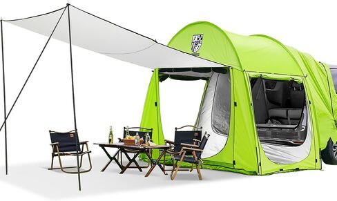 Versatile SUV Camping Tent with Spacious Awning, 4000mm Waterproof Car Shelter, Sleeps Up to 4 People - Essential Camping Accessories, Easy Setup for Backpacking, Travel, Hiking, Outdoor (Blue) in Saudi Arabia