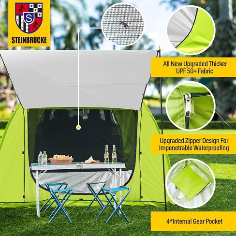 Versatile SUV Camping Tent with Spacious Awning, 4000mm Waterproof Car Shelter, Sleeps Up to 4 People - Essential Camping Accessories, Easy Setup for Backpacking, Travel, Hiking, Outdoor (Blue) in Saudi Arabia
