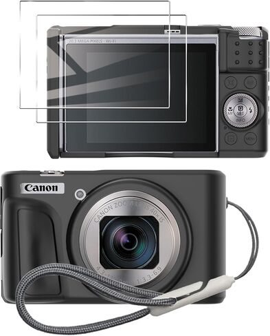 حافظة كاميرا SX740/SX740 HS لجراب Canon PowerShot SX740 SX730، حافظة سيليكون ناعمة لكاميرا Canon SX740 HS - حافظة واقية خفيفة الوزن مضادة للخدش - أسود in Kuwait