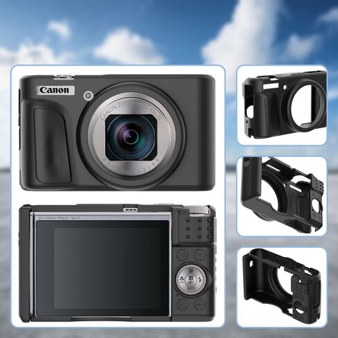 حافظة كاميرا SX740/SX740 HS لجراب Canon PowerShot SX740 SX730، حافظة سيليكون ناعمة لكاميرا Canon SX740 HS - حافظة واقية خفيفة الوزن مضادة للخدش - أسود in Kuwait