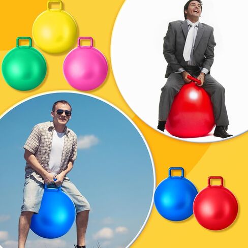 Lewtemi 5 PCS Hopper Ball Games Outdoor Mames Jumping Hopping Collating Colling Ball مع مقبض ومضخة الهواء للبالغين الرياضة في الملعب الرياضي. in Kuwait