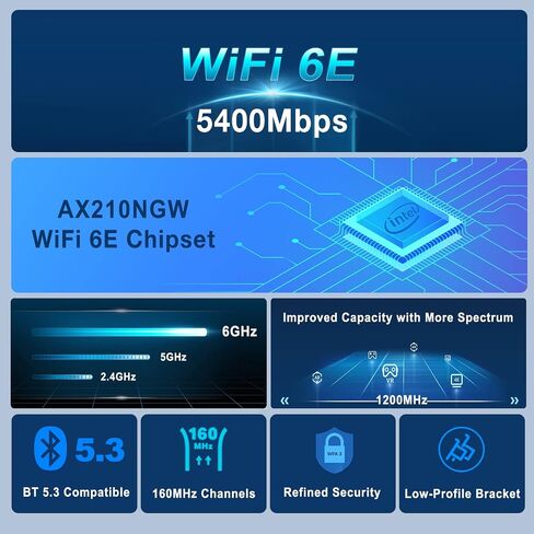 WiFi 7 PCIE Card 9.3Gbps 802.11BE WiFi 6E Card with Bluetooth 5.4 Tri-Band 4K QAM 320MHz WiFi 7 BE200 Inside Wireless Network Adapter for PC Desktop Supports Windows 10/11 64bit in Saudi Arabia